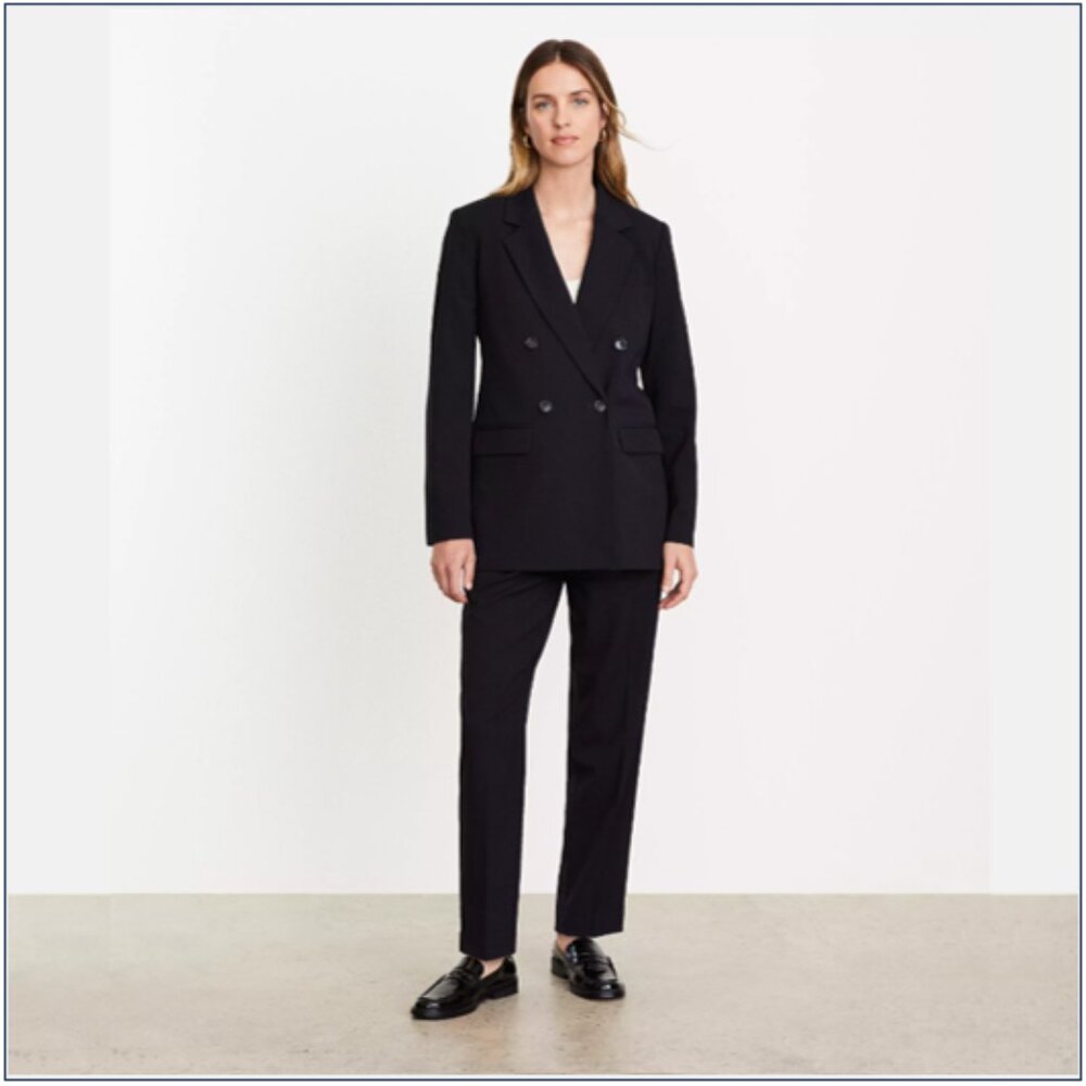 NWT 80's Style Double-Breasted Blazer Black Sz L